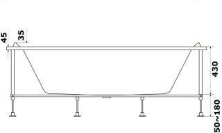Акриловая ванна Azario Верда ВРВ0001 180х80
